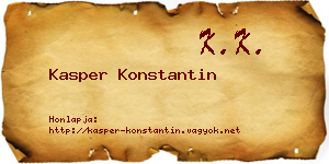 Kasper Konstantin névjegykártya